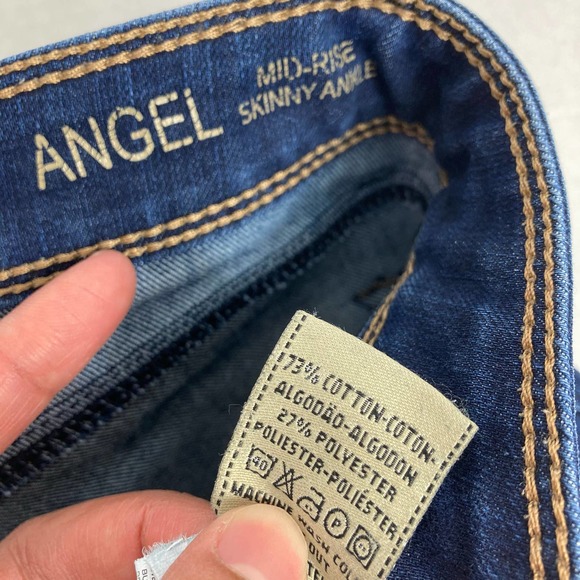 DL1961 Angel Mid Rise Skinny Ankle Jeans Dark Wash - Picture 8 of 12